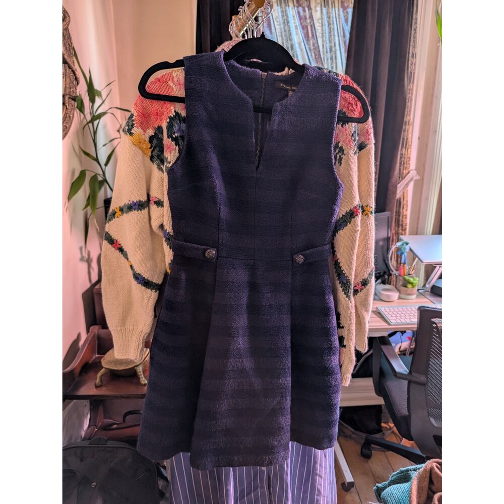 Cynthia Steffe navy striped tweed dress size 0